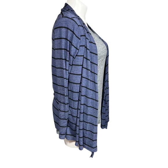 Rue21 Womens Cardigan Sweater Striped Open Drape Front Knit Stretch Blue Large - Picture 4 of 9